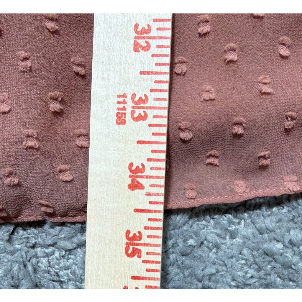 Mustard Seed Dusty Rose Swiss Dot Tiered Babydoll Mini Dress M Boho Lagenlook