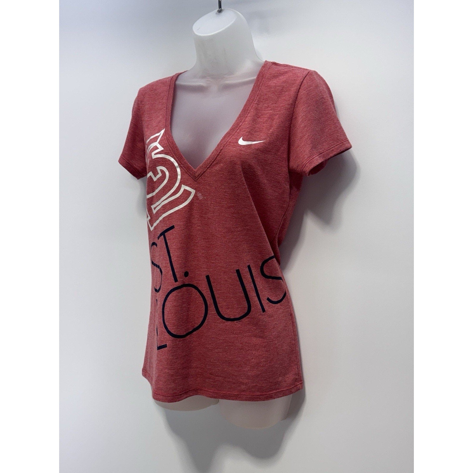 Nike Dri-Fit St. Louis Cardinals MLB Low V-Neck T Women's Size Small Slim Fit