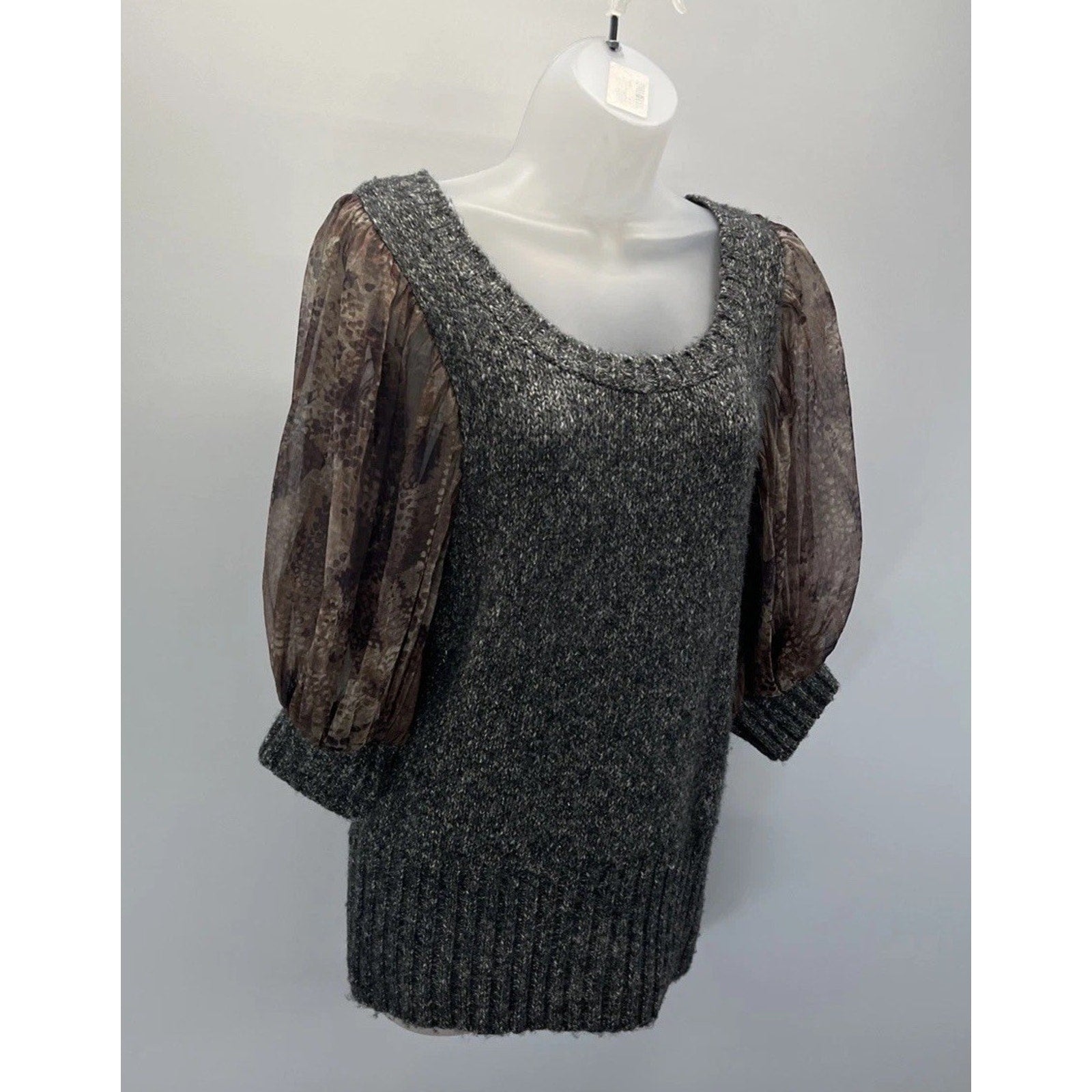 BKE Boutique Marled 3/4 Sleeve Boho Sweater Size S