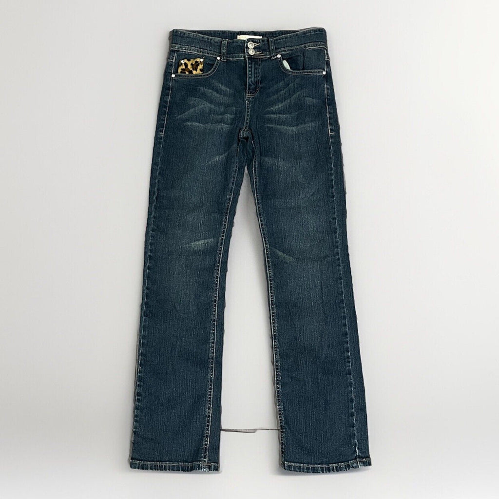 Leopard Pocket Women's Juniors Vanilla Star Jeans Denim Size 5 Distressed