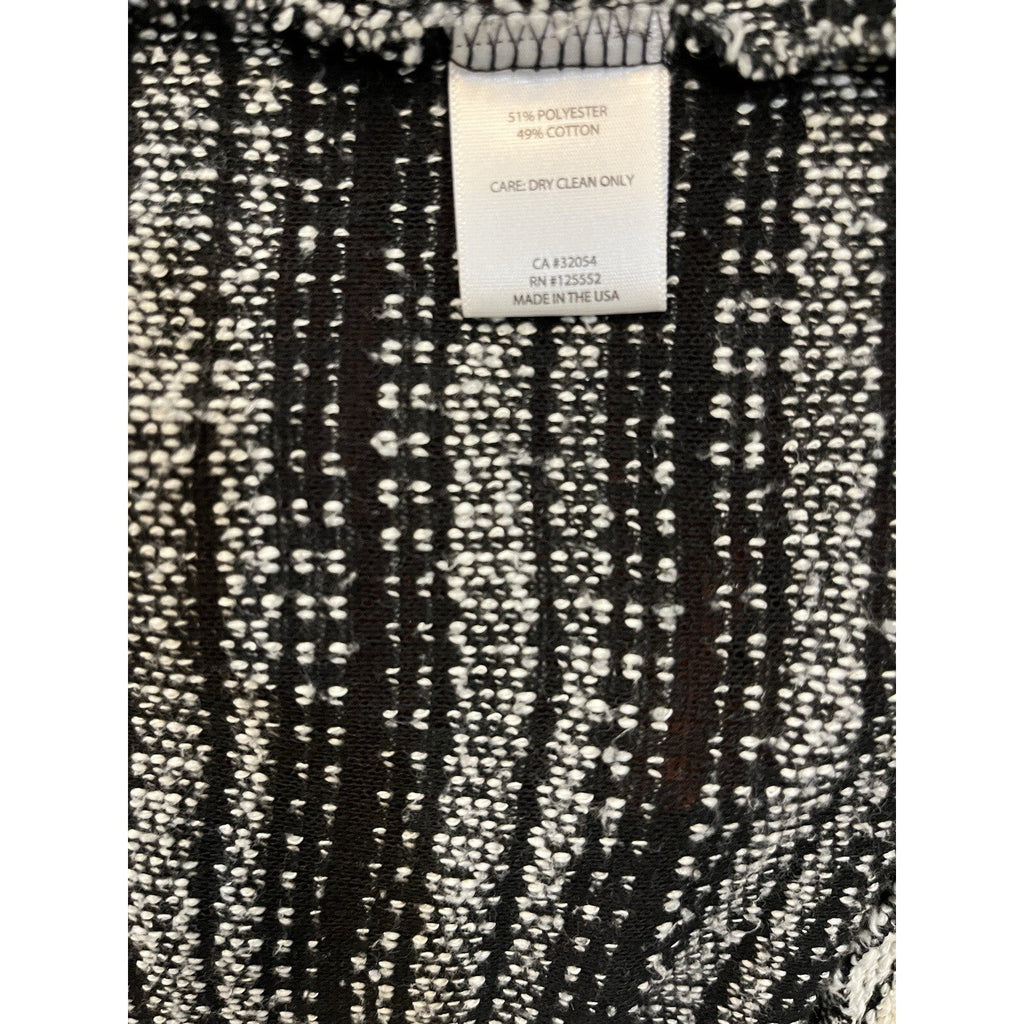 Dolan Open Front Black White Cardigan Sweater Women's Size Small Pockets