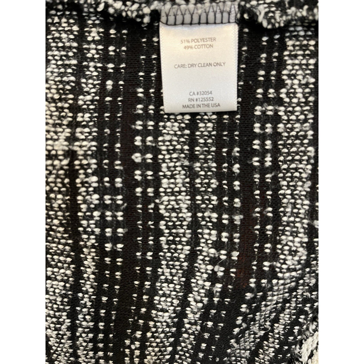 Dolan Open Front Black White Cardigan Sweater Women's Size Small Pockets