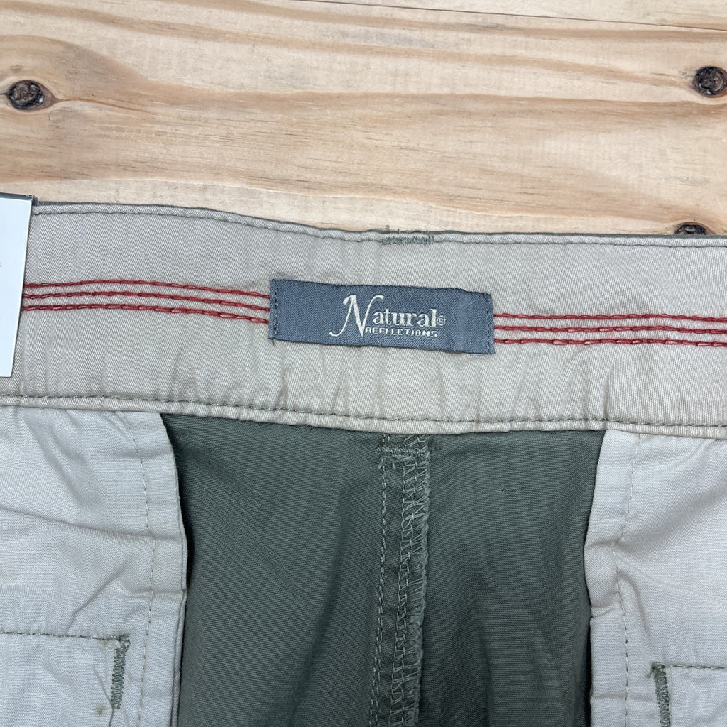 NWT Natural Reflections Women's Dusty Olive Cotton/Spandex Chino Shorts size 18