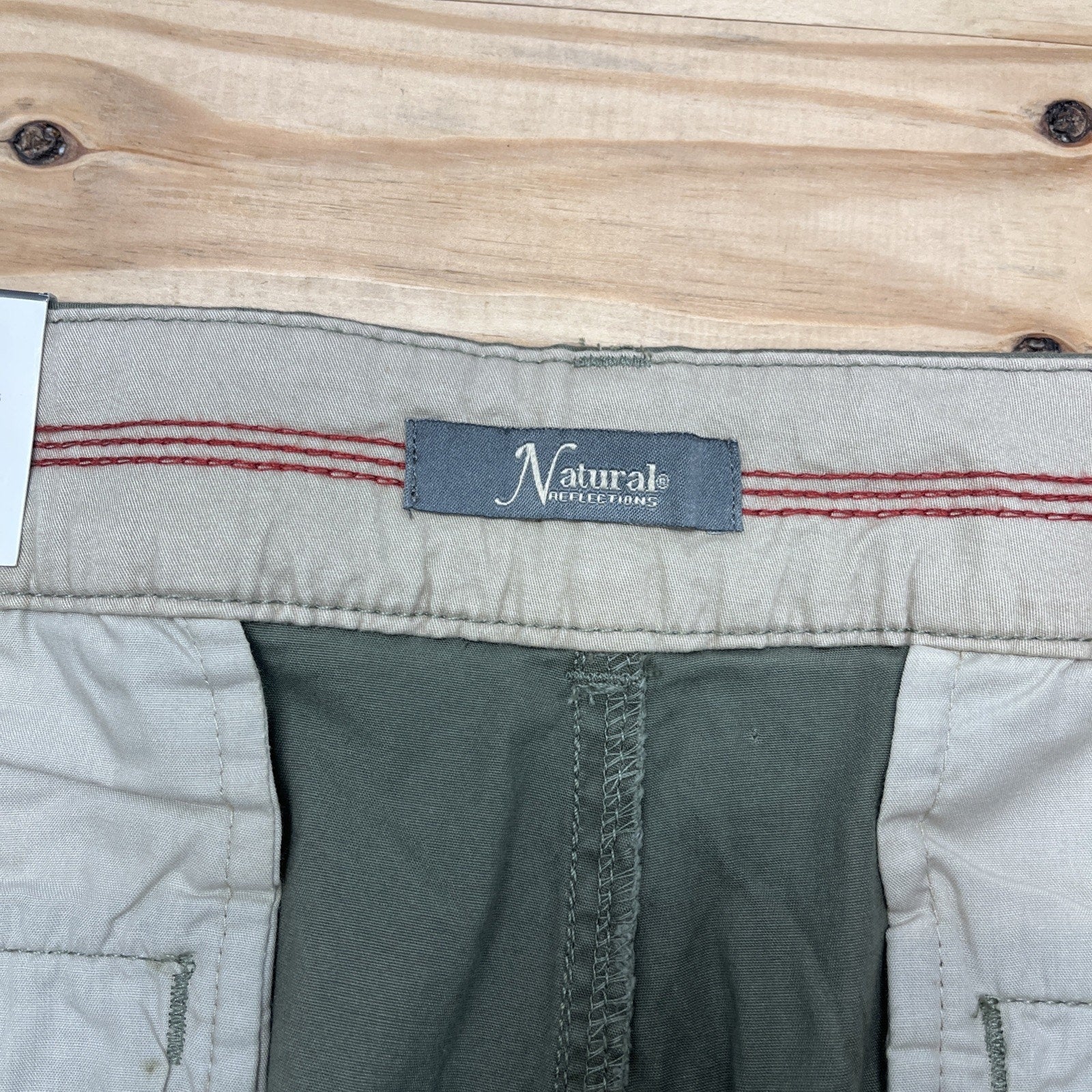 NWT Natural Reflections Women's Dusty Olive Cotton/Spandex Chino Shorts size 18