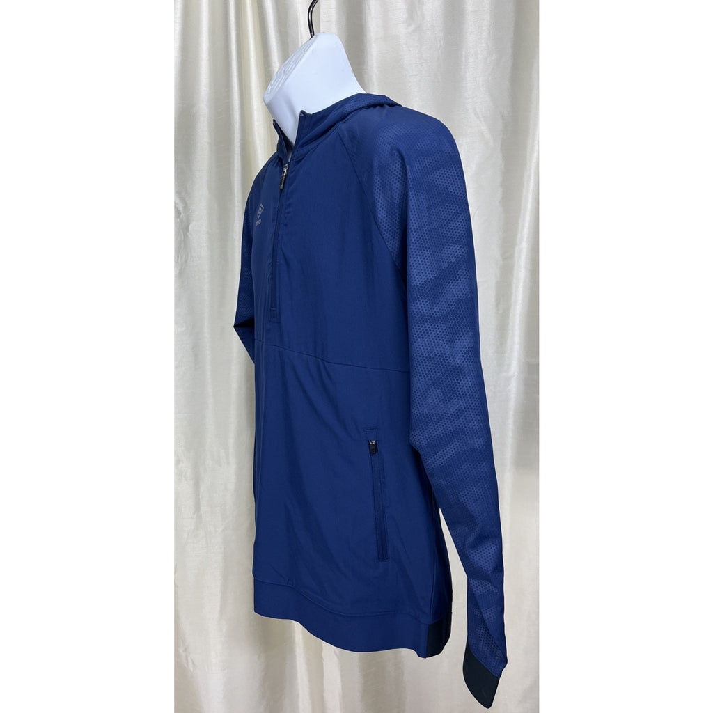 Umbro Hooded Windbreaker Track Jacket Lined Blue Men's Size Small