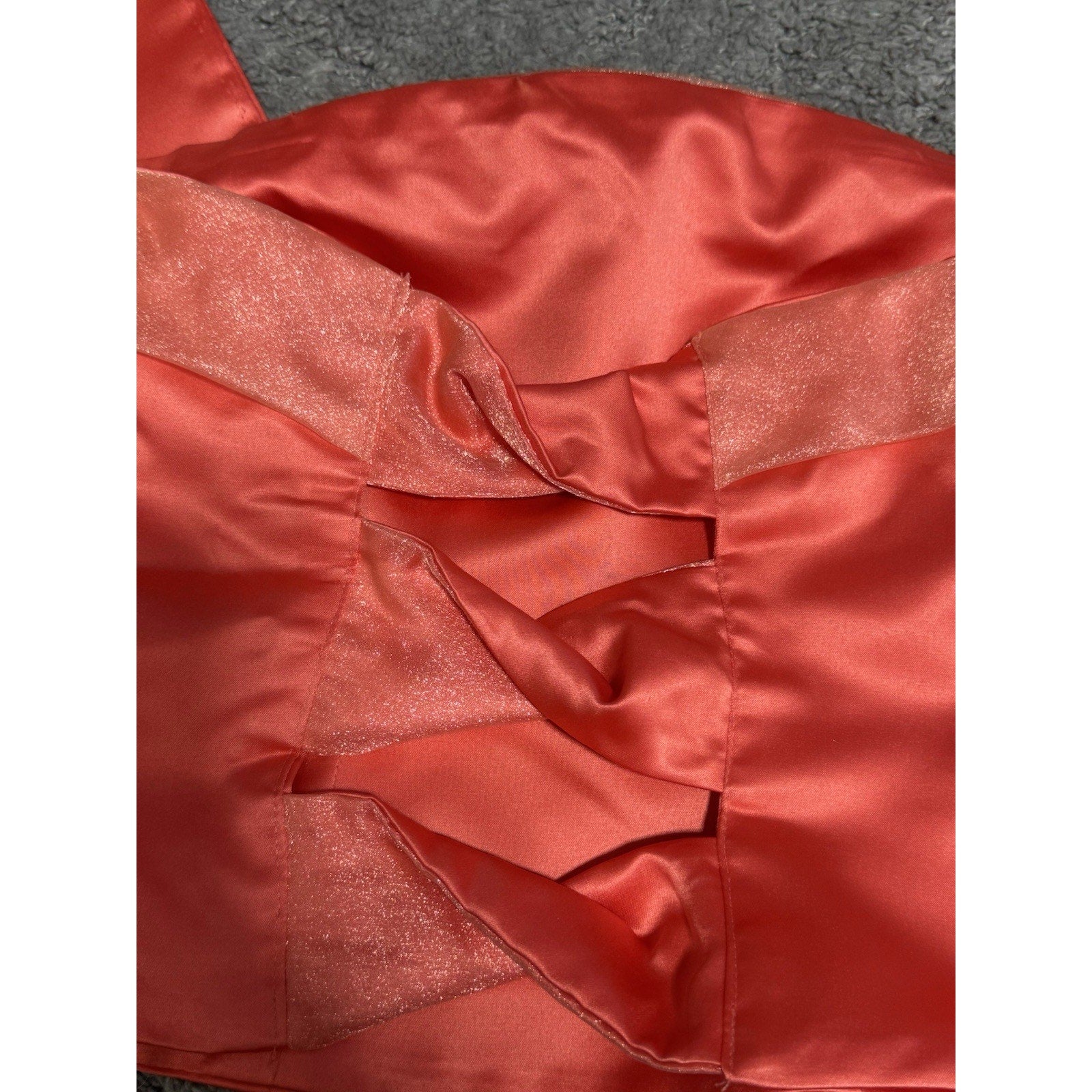 Red Satin Strapless Scarf Top Set Y2K Corset Bandeau Club Party Going Out