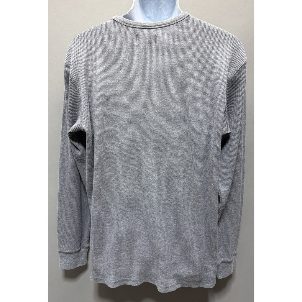 Billabong Men's Gray Waffle-Knit Crewneck Long Sleeve Sweater Size XL