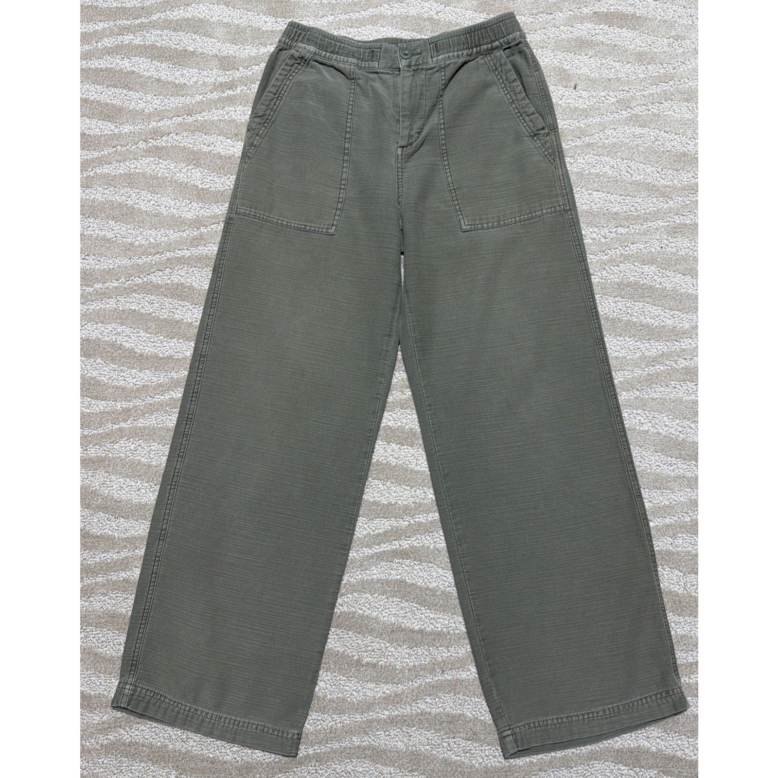 Lucky Brand Womens Utility Wide Leg Pants Size XS Green 28x29