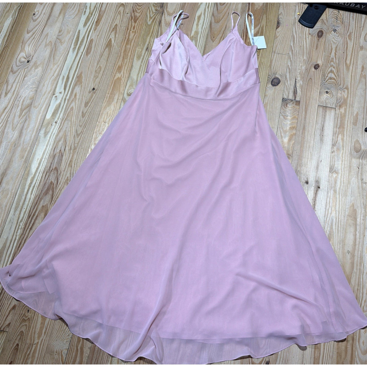 David’s Bridal Dress 22 Plus Ballet Pink Satin Bridesmaid Gown W11995 NWT