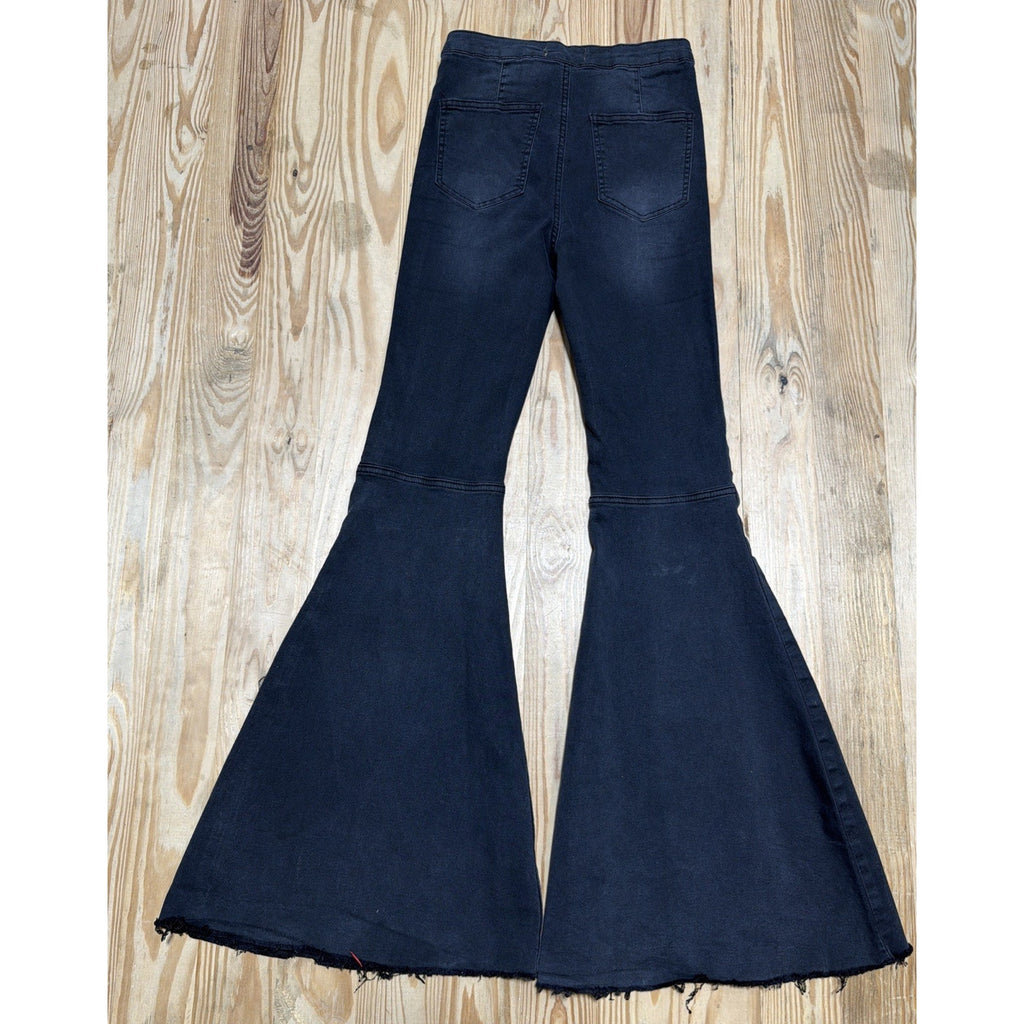 Blank Paige Black High Rise Jeans Bell Bottoms Flare M Boho Festival Stretchy