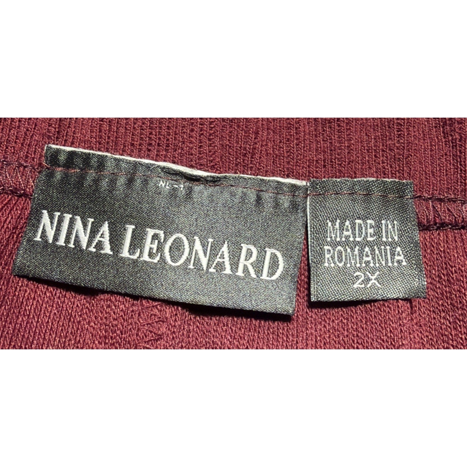 Nina Leonard Fringe Skirt Trim Boho Western Plus Size 2X Burgundy NWT