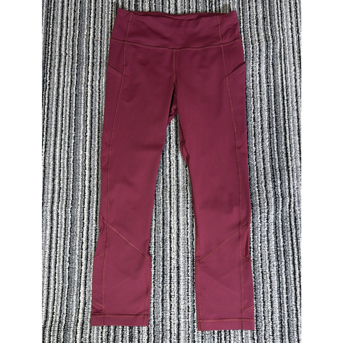 LULULEMON PACE RIVAL CROP LEGGINGS WOMENS 4 RUBY WINE CROPPED 22" BURGUNDY LULU