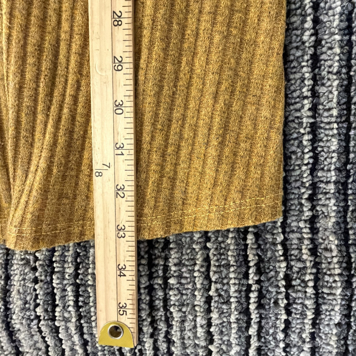 Pinc Womens Tan Round Neck 3/4 Sleeve Ribbed Knit Mini Dress M Stretch USA