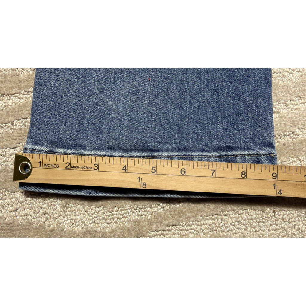 Talbots Womens 8P Blue Cotton Denim High Waist Flare Band Waist Jeans Stretch