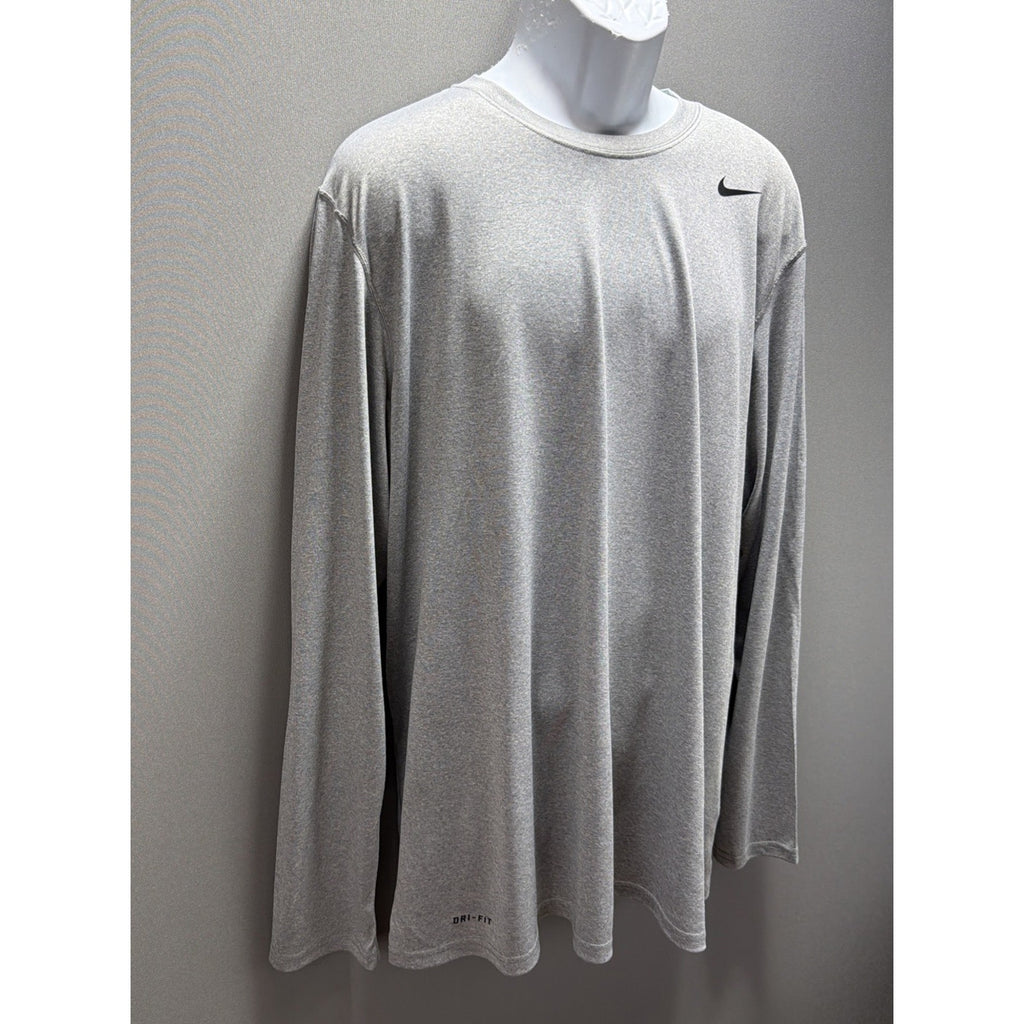 Nike Men's XL Dri-Fit Team Legend L/S Long Sleeve Shirt Heather Gray 377780-063