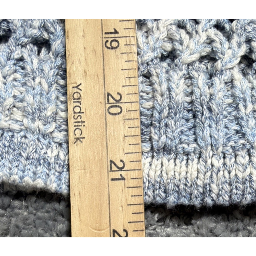 LOFT Marled Chunky-Knit Button V-Neck Cardigan Sweater Blue Small Msrp 98$