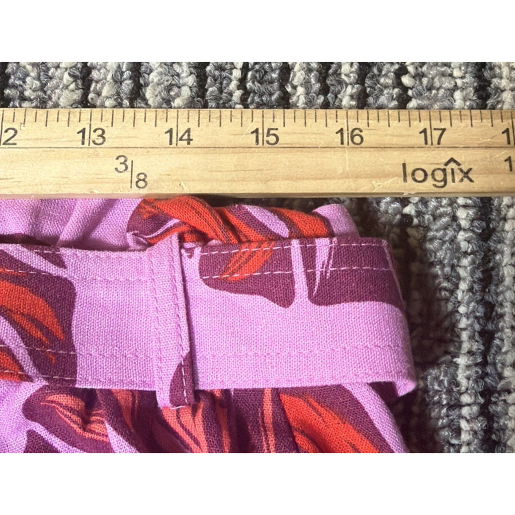 Sofia Jeans Womens L High Rise Linen Blend Paperbag Shorts Opera Mauve