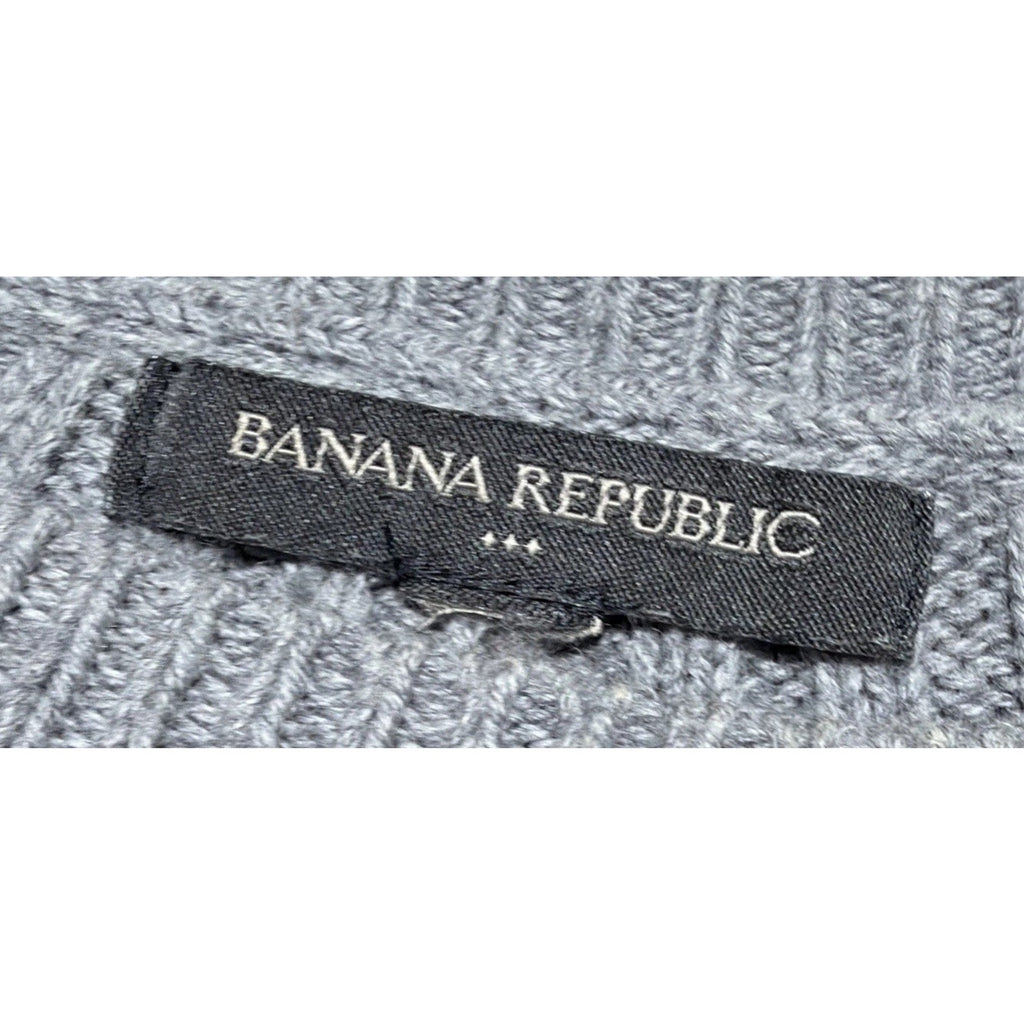 Banana Republic Yoke Waffle Knit Sweater Women's M Gray
