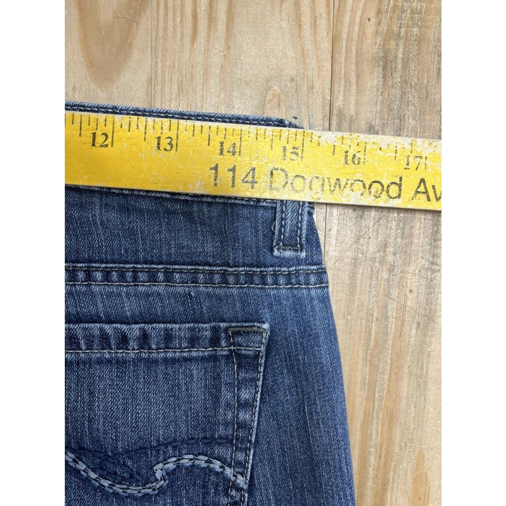 St John's Bay Jeans Women's Mid Rise Embroidered Bootcut Size 8 Average 30x32