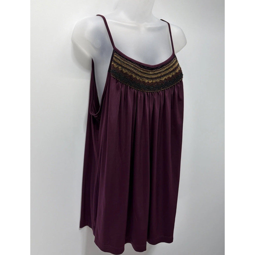 Worthington Stretch Beaded Halter Top Size 2X