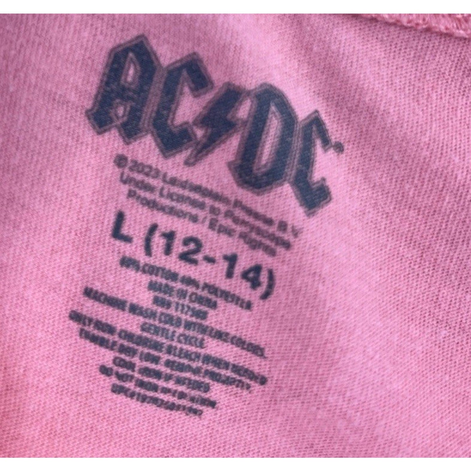 ACDC Tank Singlet size L Pink Sleeveless Rock Band Shirt