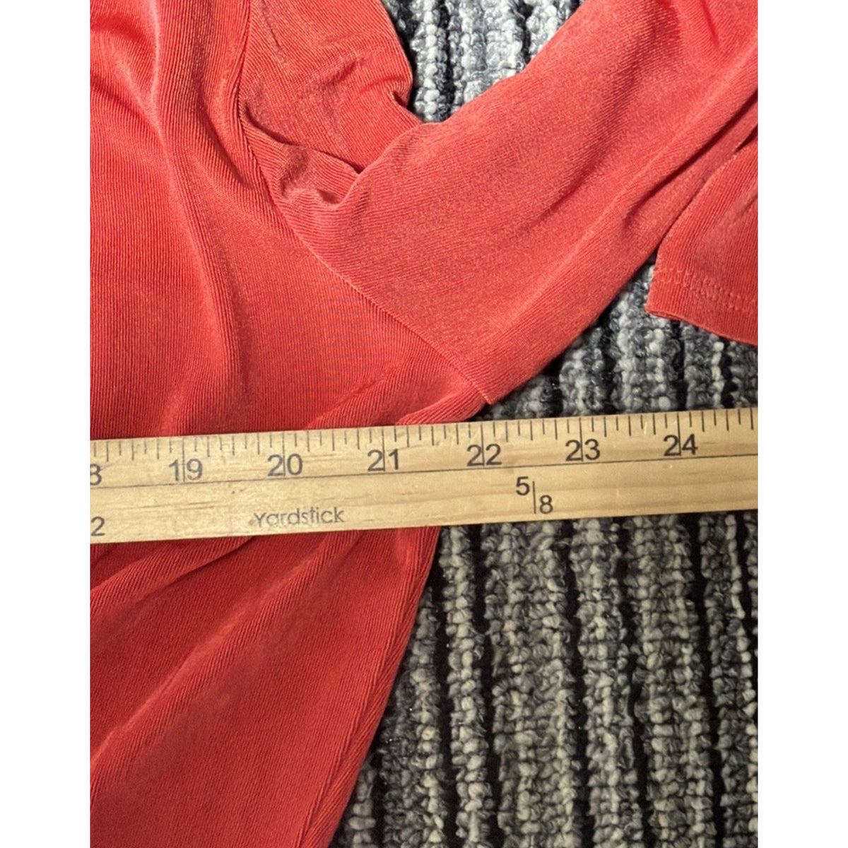 Vtg Chicos Travelers Womens Cardigan Sz L Red 3/4 Sleeve Tie Front Slinky USA