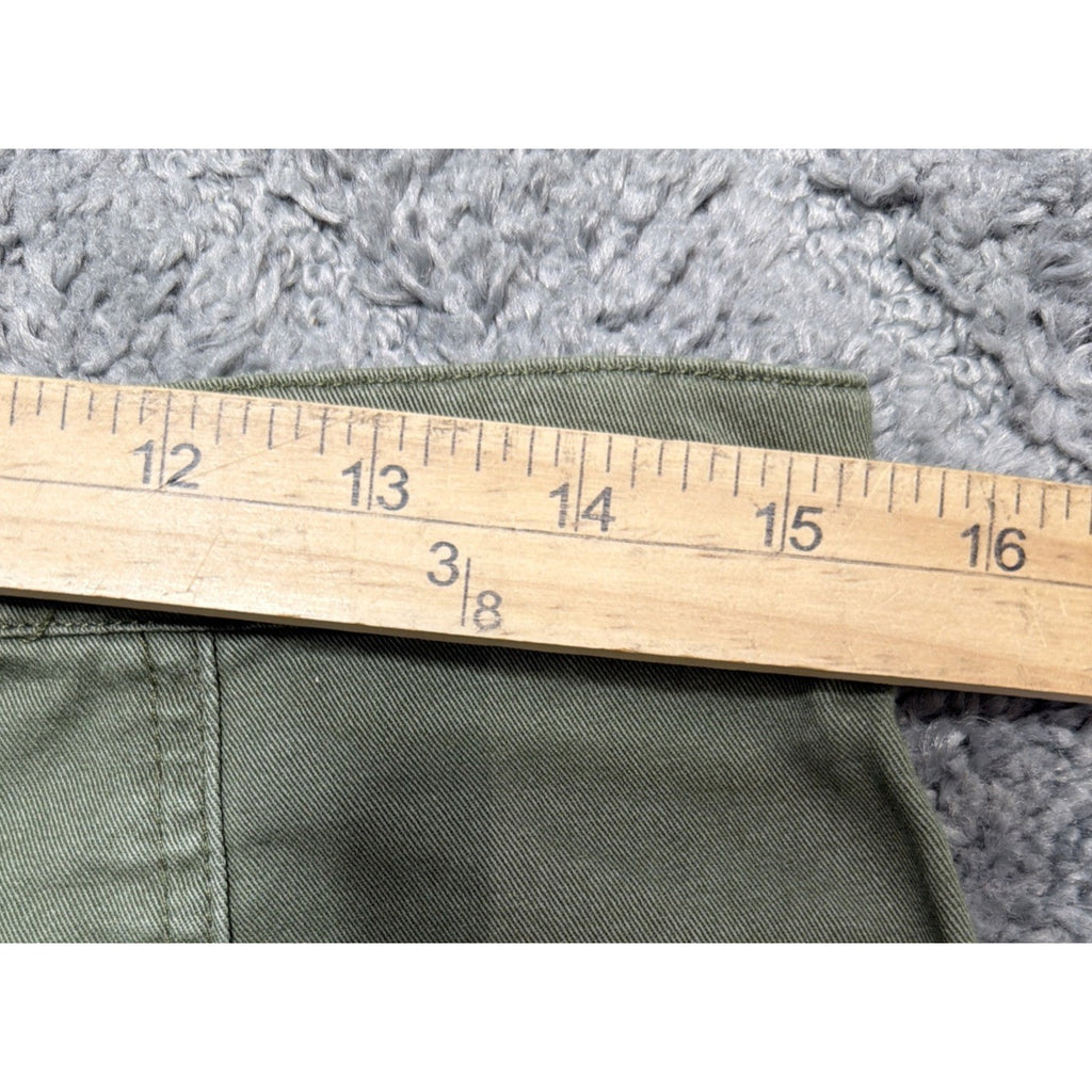 los angeles SIXTY SIX Wide Leg Saddleback Cargo Pants Twill Utility Army Green 7
