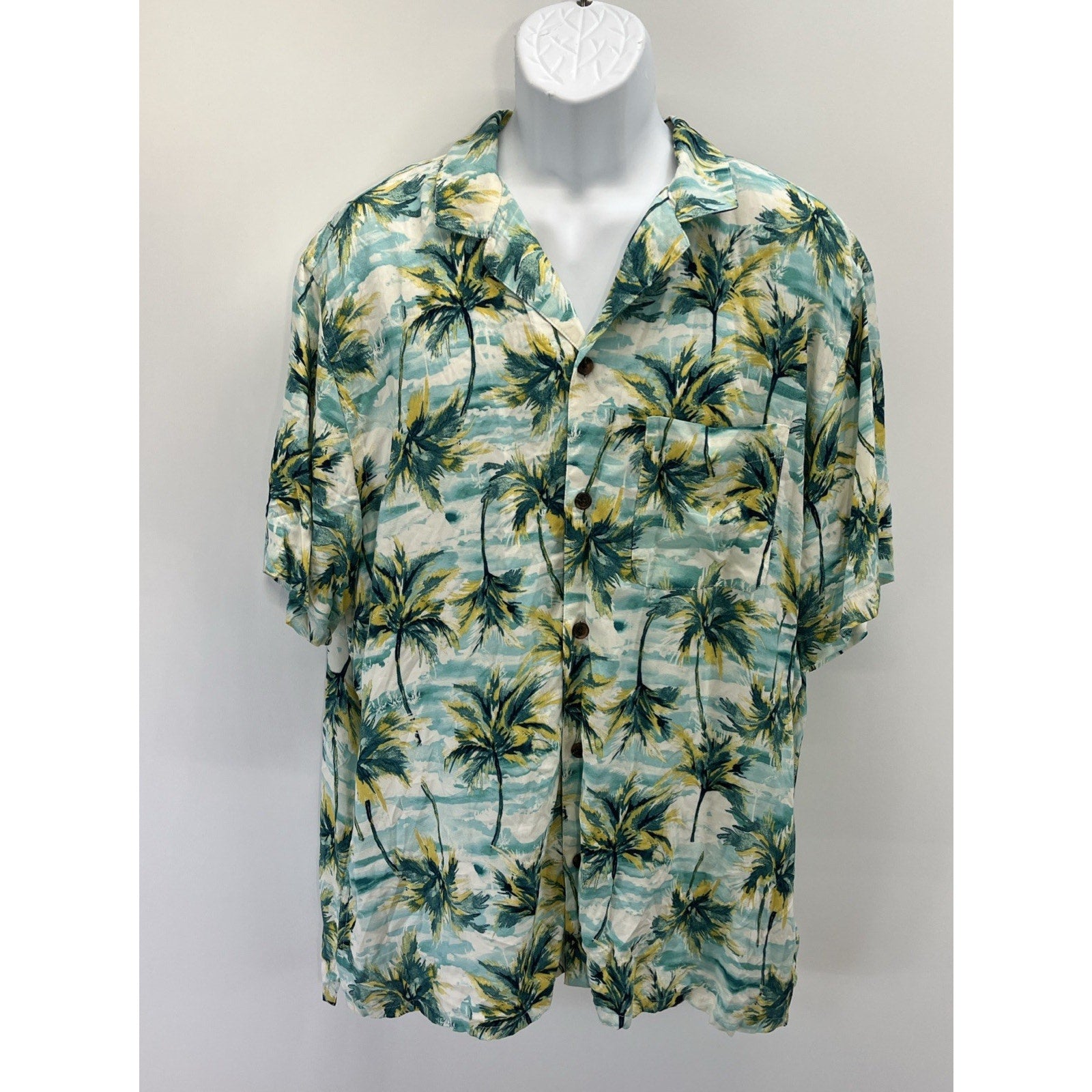 Hawaiian OLD NAVY Shirt Rayon Palm TREES mens NICE XL