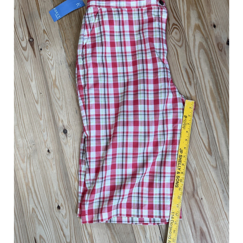 WOMENS SIZE 20W PINK PLAID KORET 2 POCKET ELASTIC WAIST SHORTS