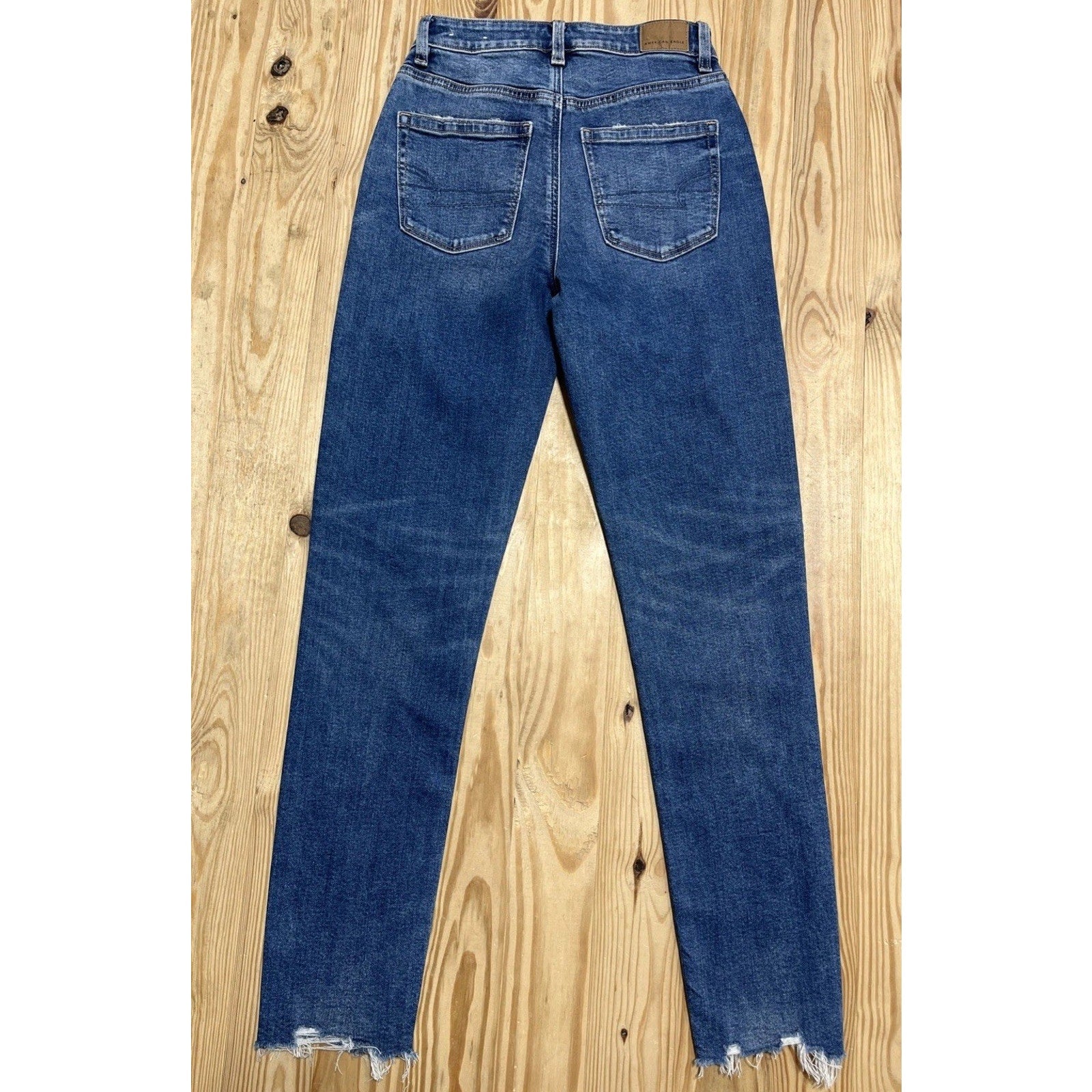 American Eagle Mom Jeans 000 Women’s High Waisted Strigid Denim 24x30