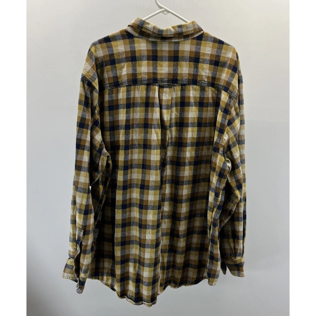 Wolverine Shirt Men's XXL Brown Plaid Cotton Flannel Button Down Outdoors