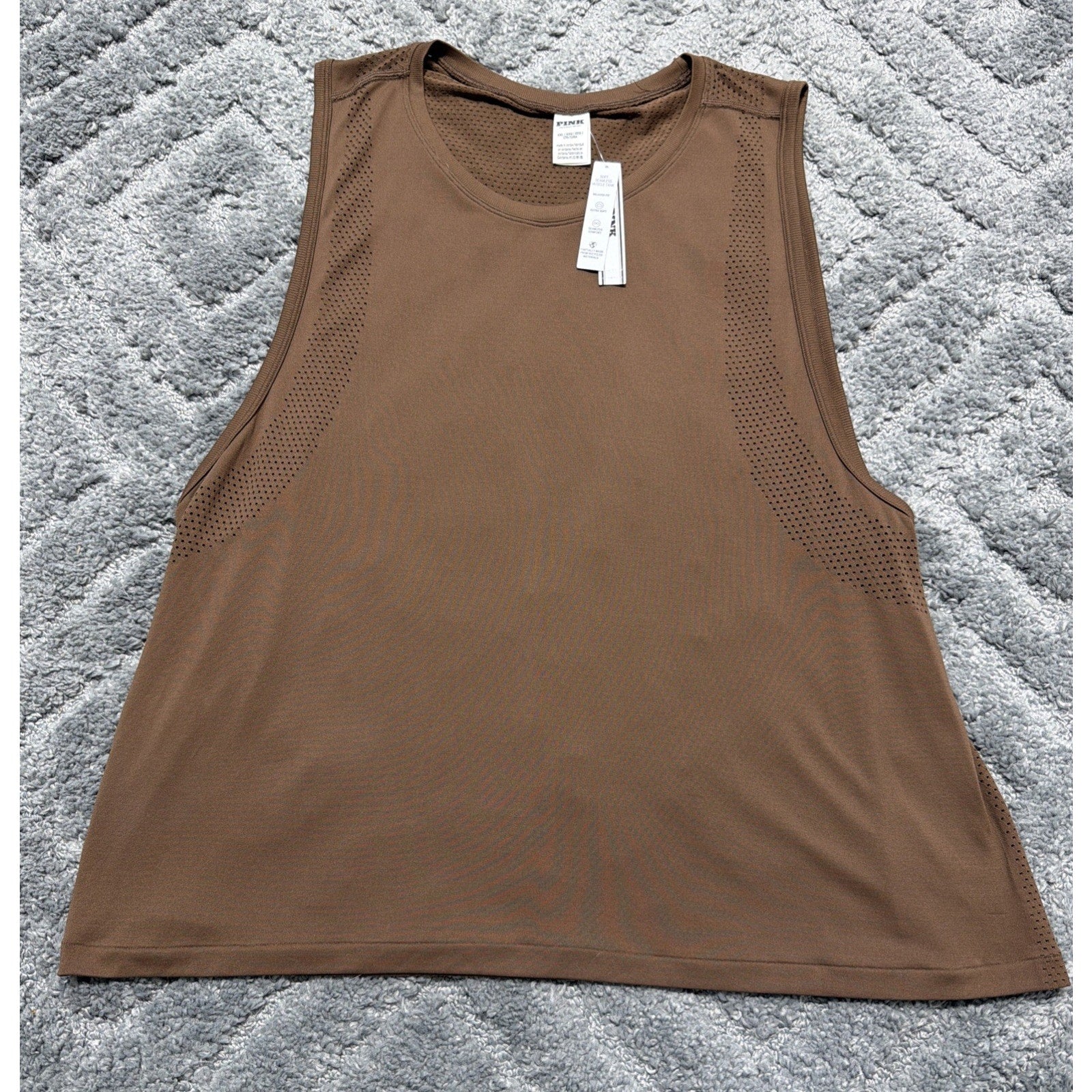 Victoria's Secret Pink Women's Seamless Drapey Muscle Tank Size XXL Brown New