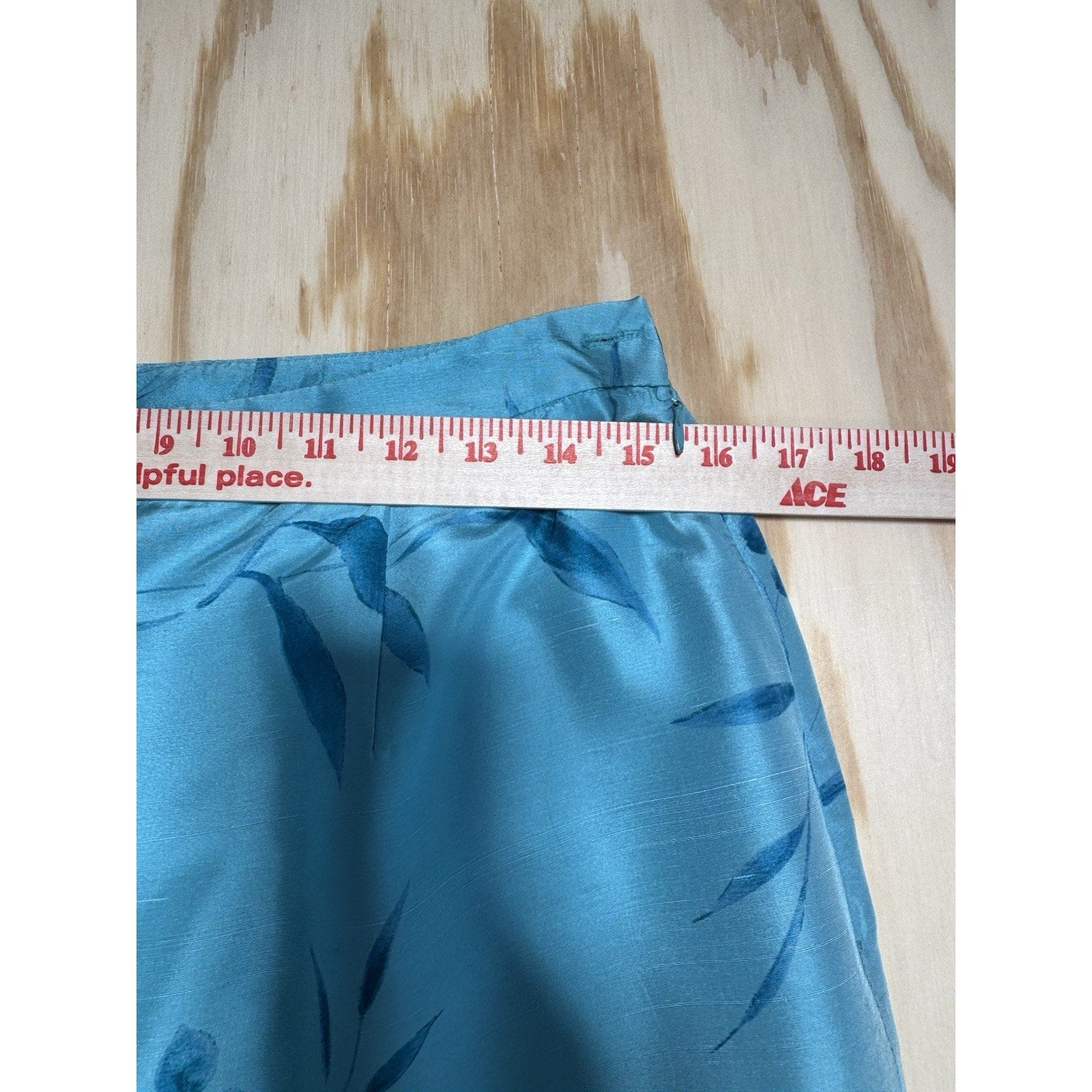 Jones New York Silk Skirt 10P Petite Blue Floral Midi Pencil Back Slit Lined