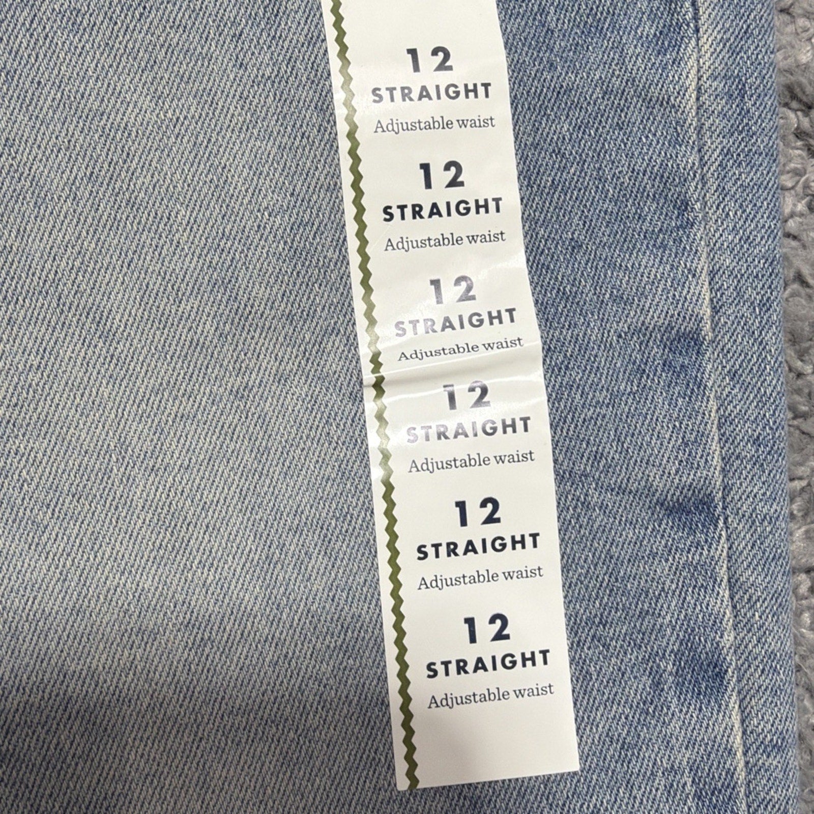 Cat & Jack Kids 12 Adjustable Waist blue denim Straight fit jeans NWT