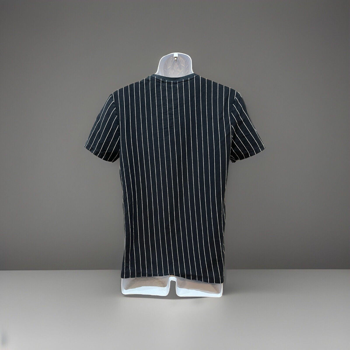 TOP Black White Striped Short Sleeve Jersey T-shirt Sports Tee Training Men's S