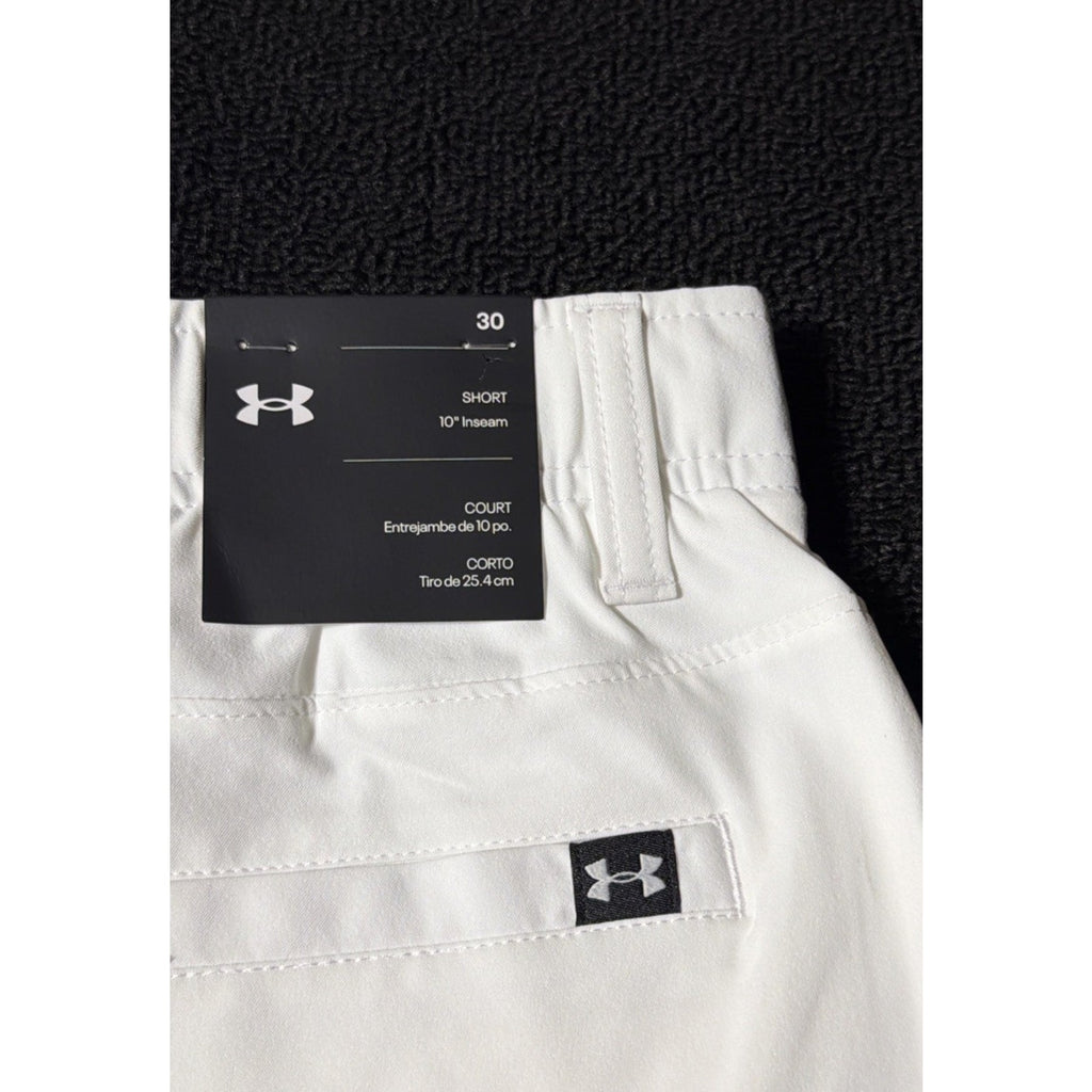 Under Armour Golf Shorts Mens 30 White UA Drive Performance 10" Inseam 1364409