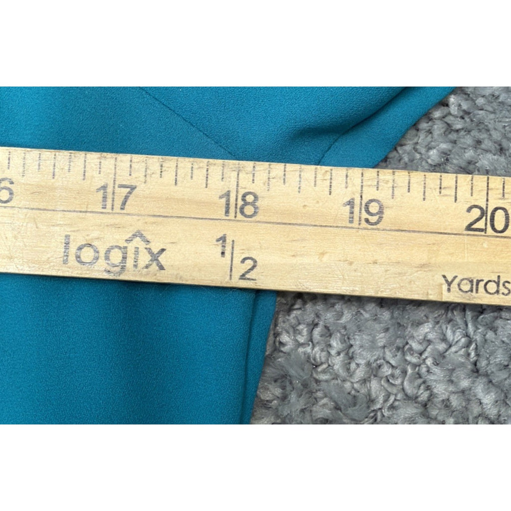 Express Womens Portofino Shirt XS Aqua Blue Button Up Shirt Sheer Collared