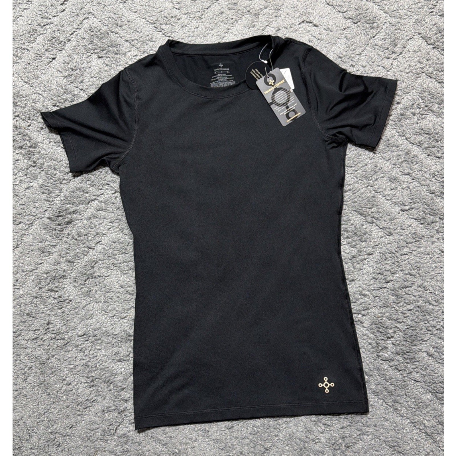 Tommie Copper Core Compression Crew Neck T Shirt Black Womens M NWT