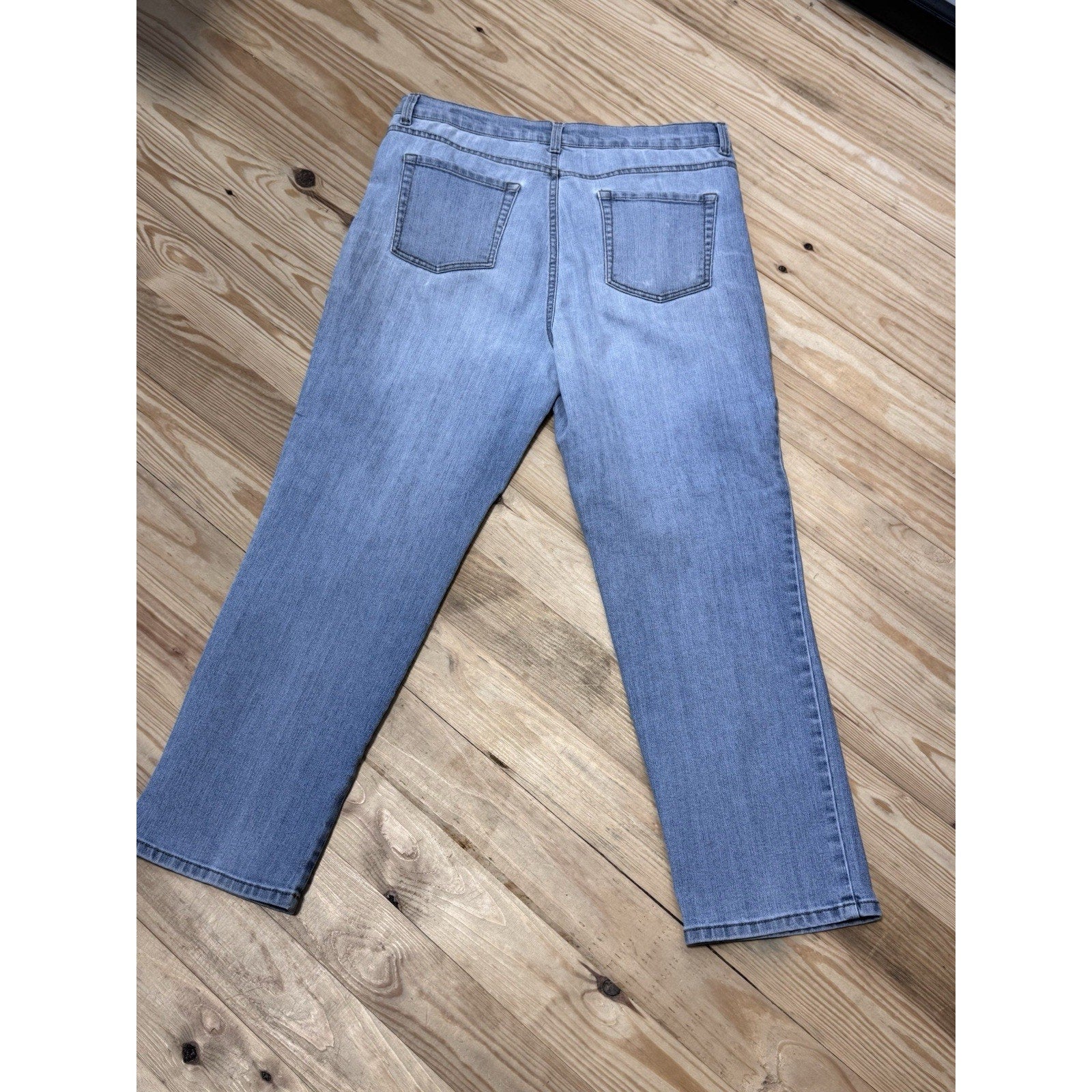 Gloria Vanderbilt Amanda Straight Jeans Women's 12P Blue Cotton Blend High Rise