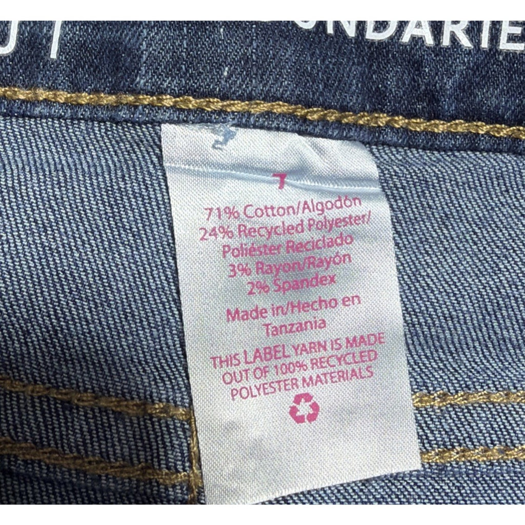 No Boundaries Jeans Women 7 Blue Skinny Leg Dark Wash High Rise Denim