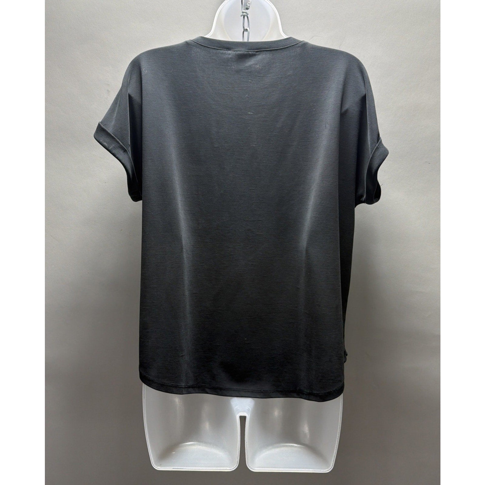 Cable & Gauge Studio Black Modal Blend Short Sleeve Button Size M Stretch