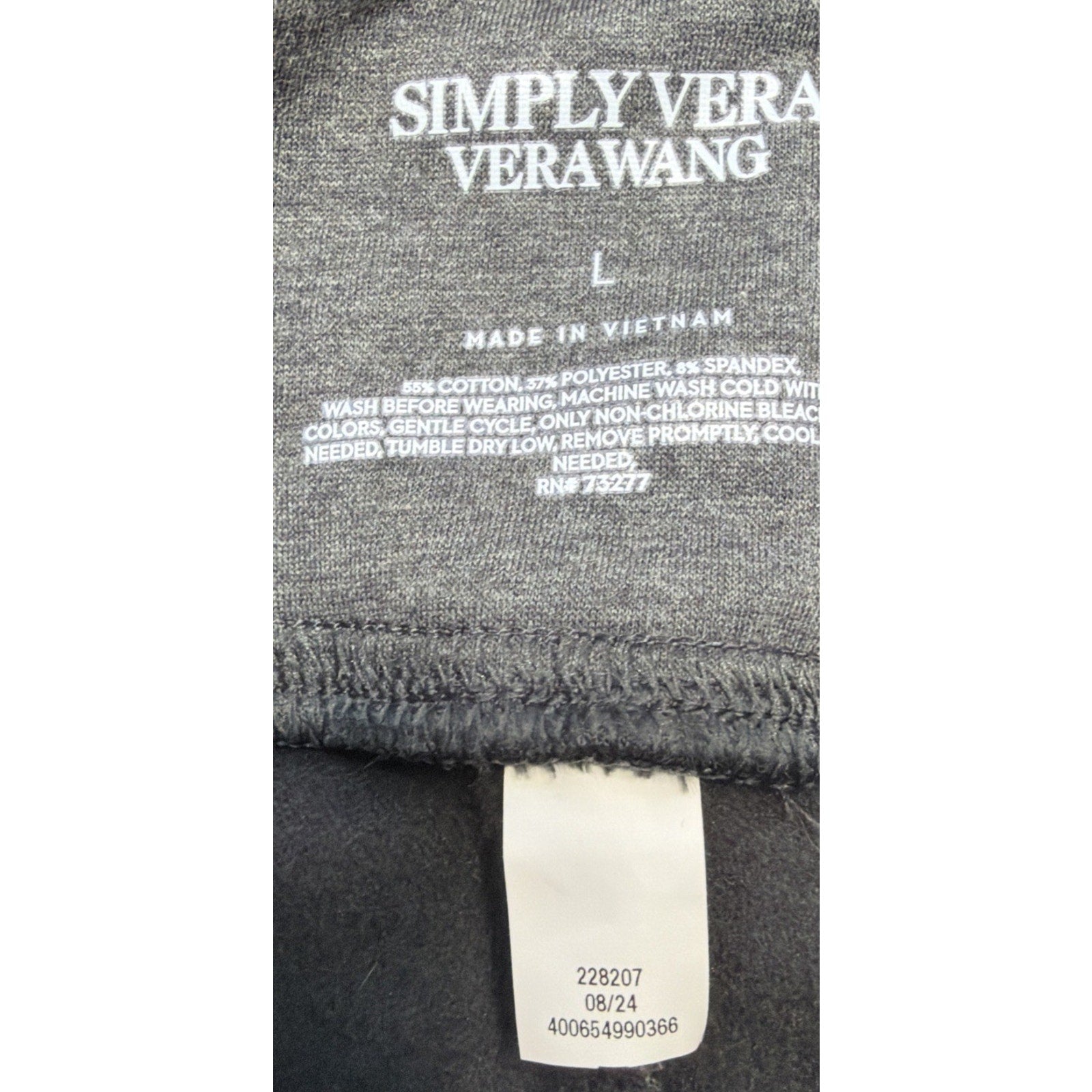Simply Vera Vera Wang Grey Heather Live-In High Rise Legging - Size L NWT