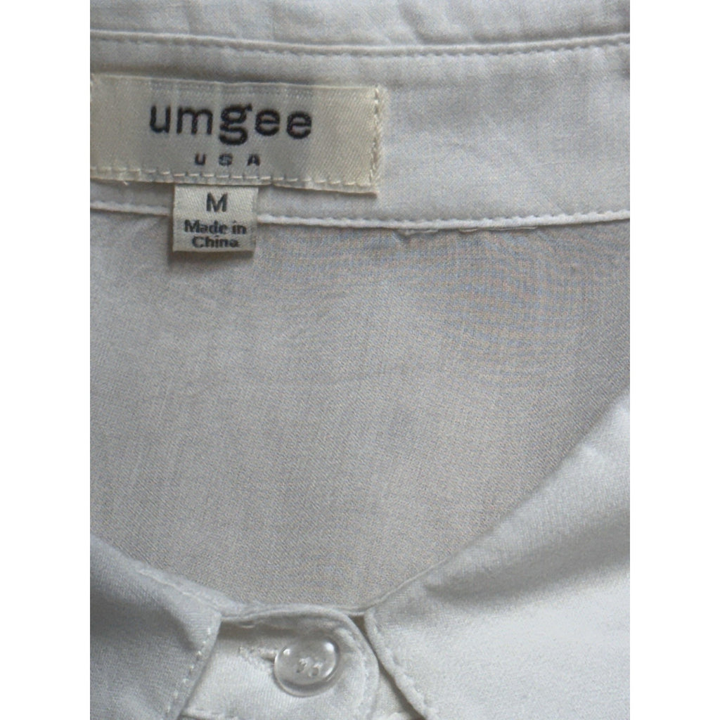 UMGEE USA White Side Laced Sz M Button Up Tunic Shirt