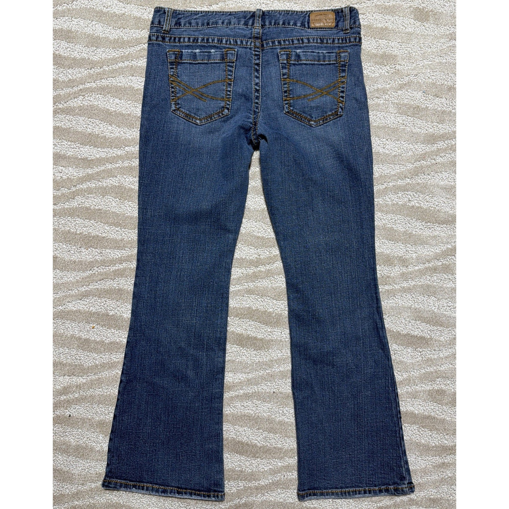 Y2K Aeropostale 11/12 S Reg Hailey Skinny Flare Jeans Low Rise Medium Wash 32x29