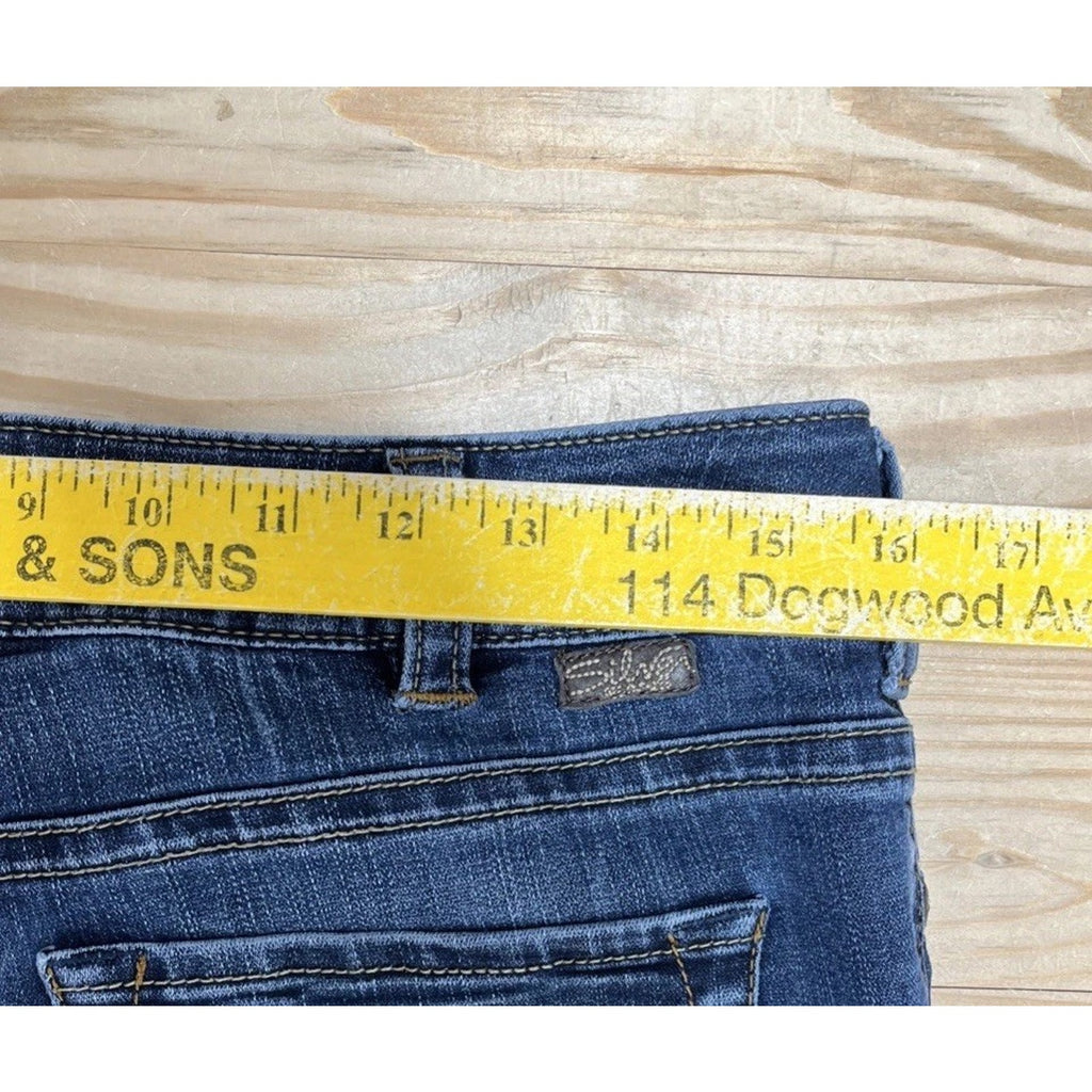 Silver Jeans Women Boot Cut Low Rise Dark Wash Denim Suki Stretch Denim 31/32