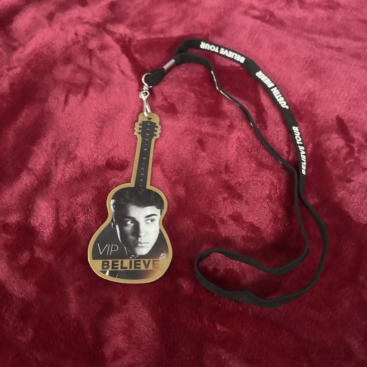 Justin Bieber Believe Tour Lanyard with Guitar Shaped VIP Pass