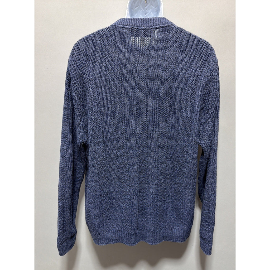 Oscar De La Renta Sweater men's XL Blue Henley Sophisticated Designer Old Money