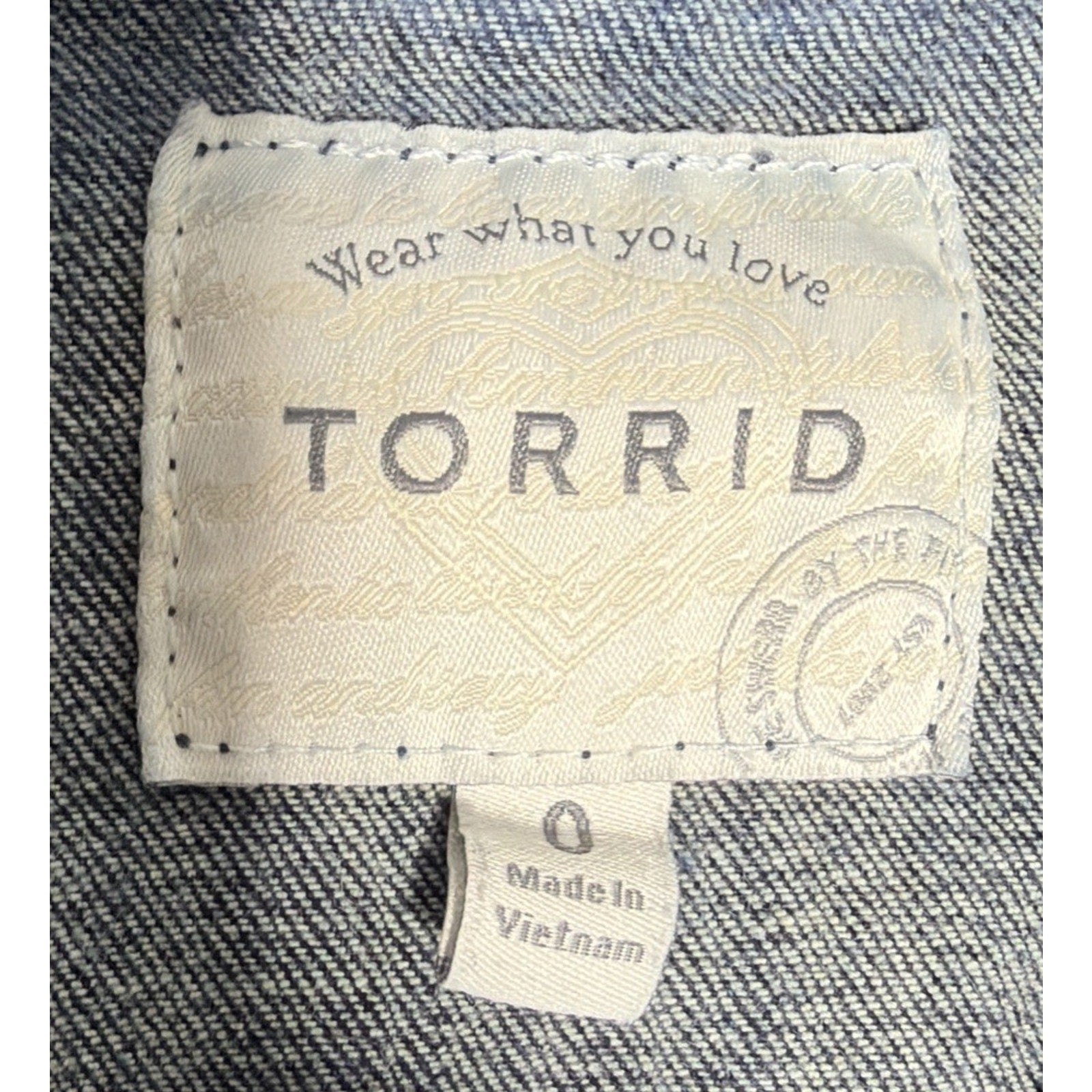 Torrid Womens Blue Denim Trucker Jean Jacket Button Front Dark Wash Size 0 Large