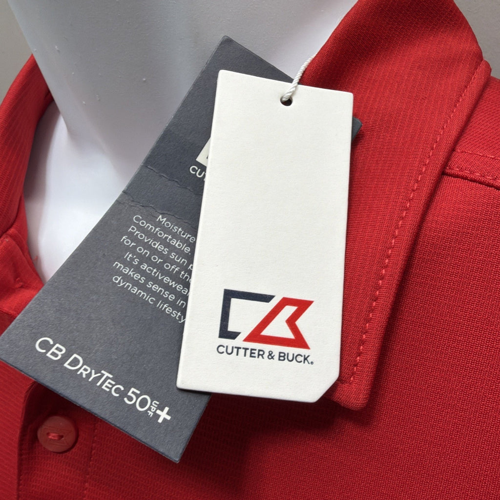 Cutter & Buck DryTec Mens M Red Polo Golf Shirt Abraham Lincoln Memorial Hospita