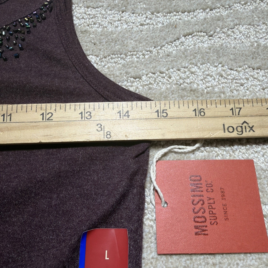 Mossimo Garnet Rose cami Embellished top Size Large NWT Stretch
